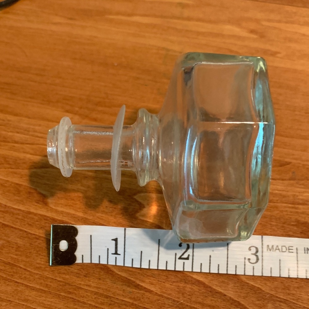 Vintage Clear Glass Hexagonal Bottle or Bottle Stopper - Picture 6 of 7